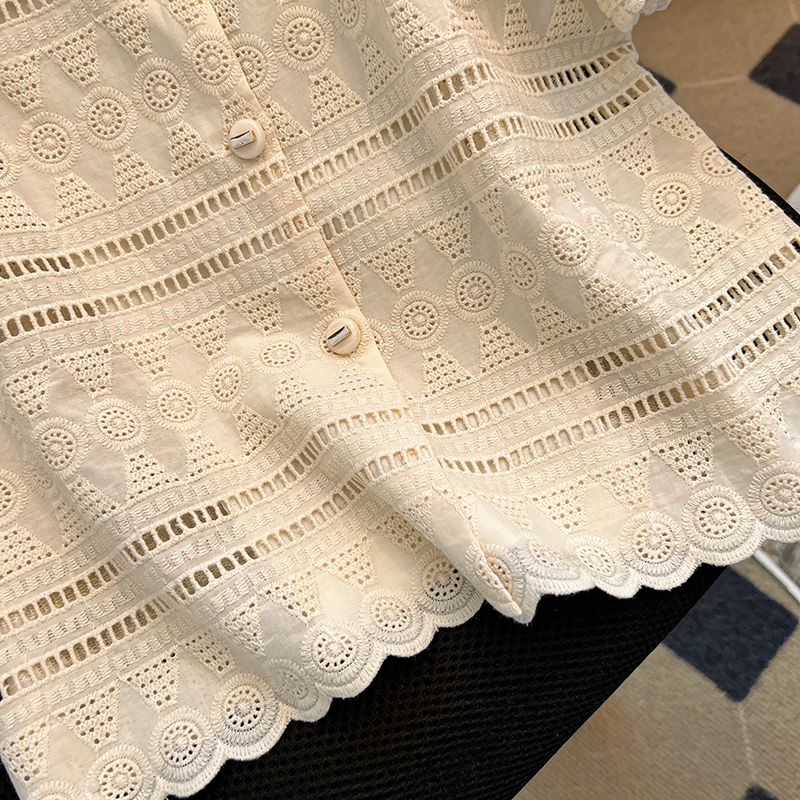 Crochet tops lace small shirt for women