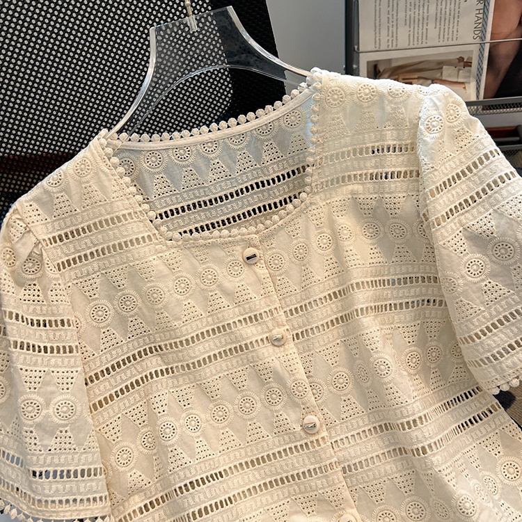 Crochet tops lace small shirt for women