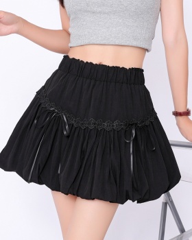A-line high waist skirt lace sweet short skirt for women