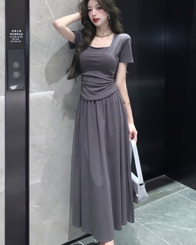 Short sleeve temperament tops summer skirt a set for women