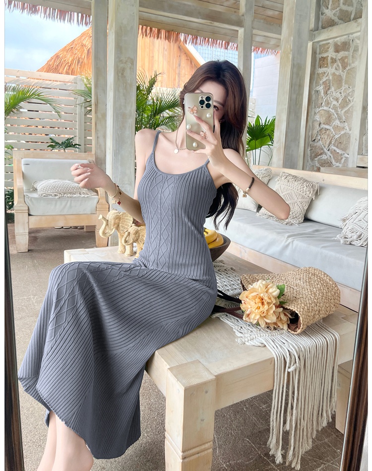 Vacation slim dress retro temperament long dress for women