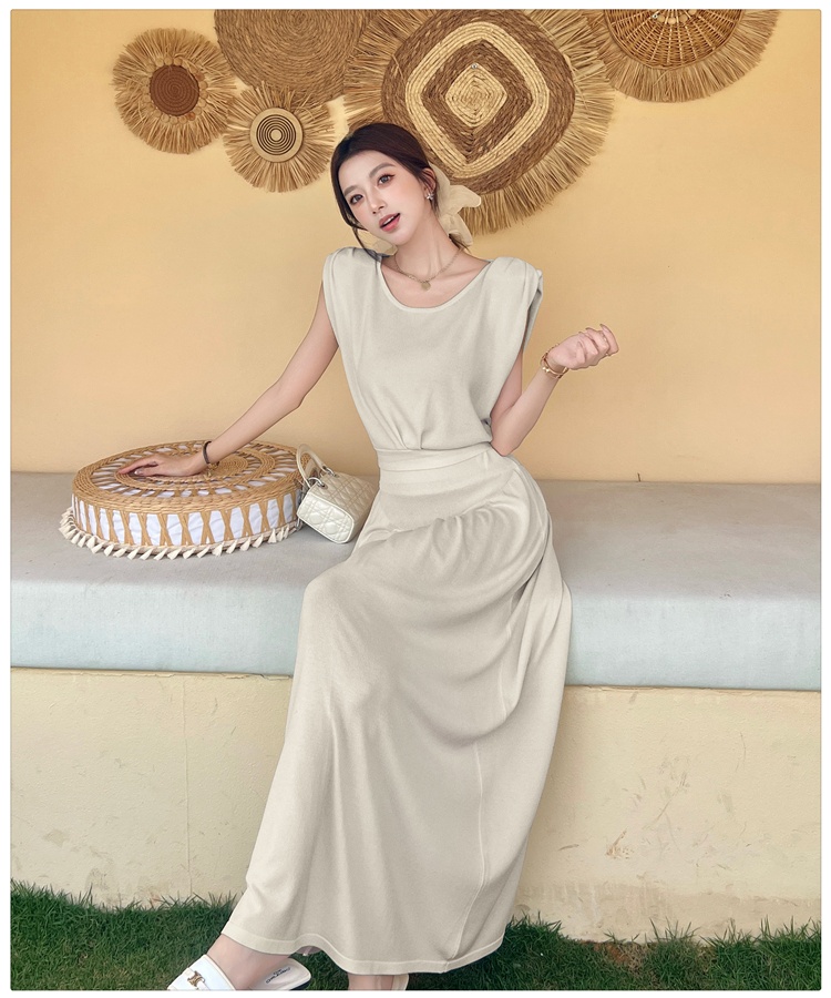 Temperament vest sleeveless skirt 2pcs set for women