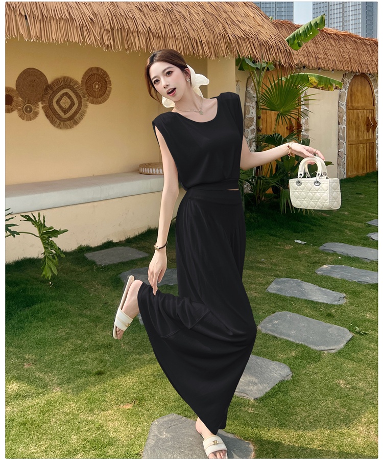 Temperament vest sleeveless skirt 2pcs set for women
