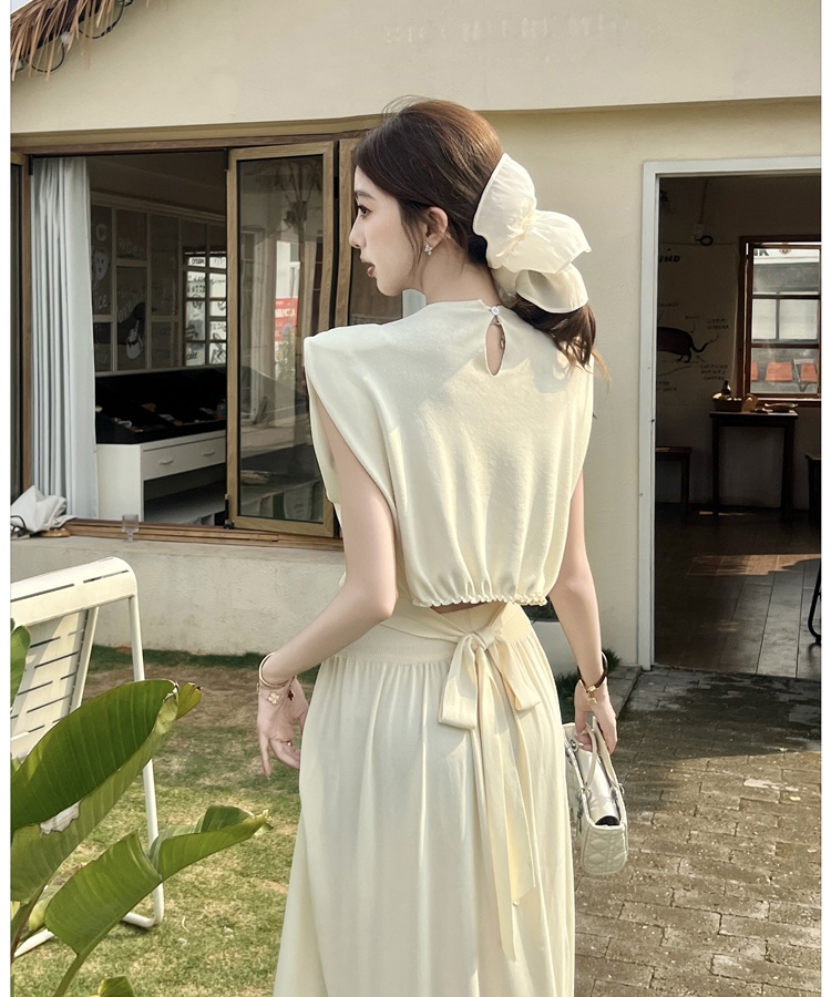 Temperament vest sleeveless skirt 2pcs set for women