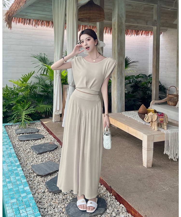 Temperament vest sleeveless skirt 2pcs set for women