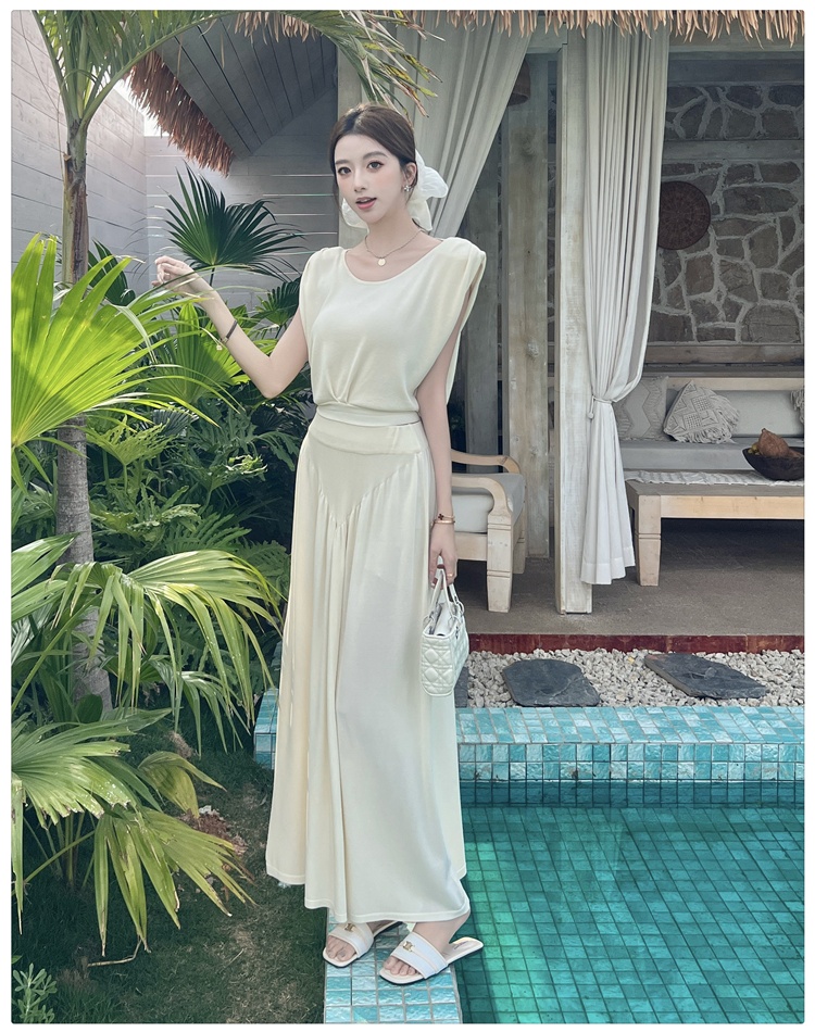 Temperament vest sleeveless skirt 2pcs set for women