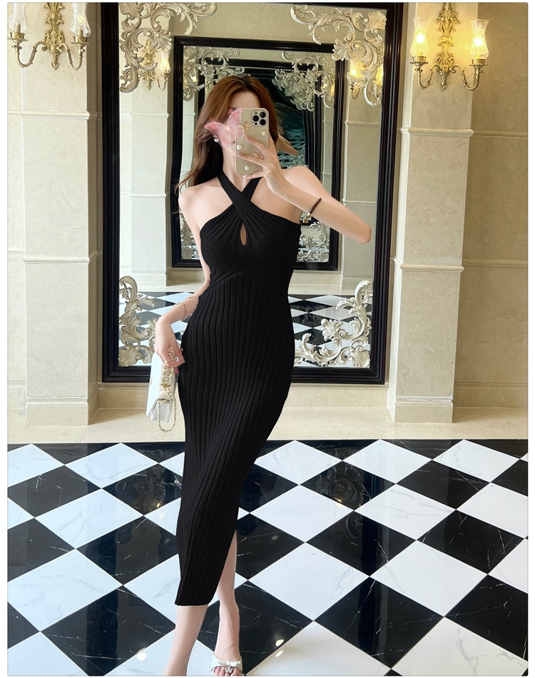 Hollow knitted dress sexy long dress for women