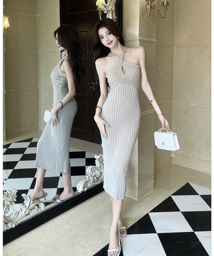Hollow knitted dress sexy long dress for women