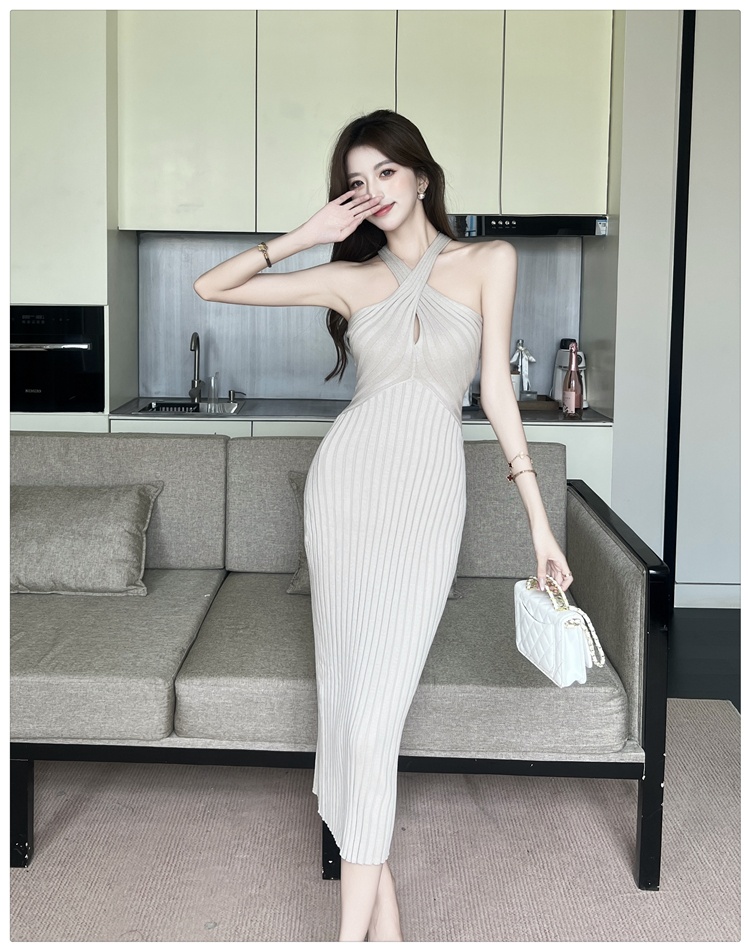 Hollow knitted dress sexy long dress for women