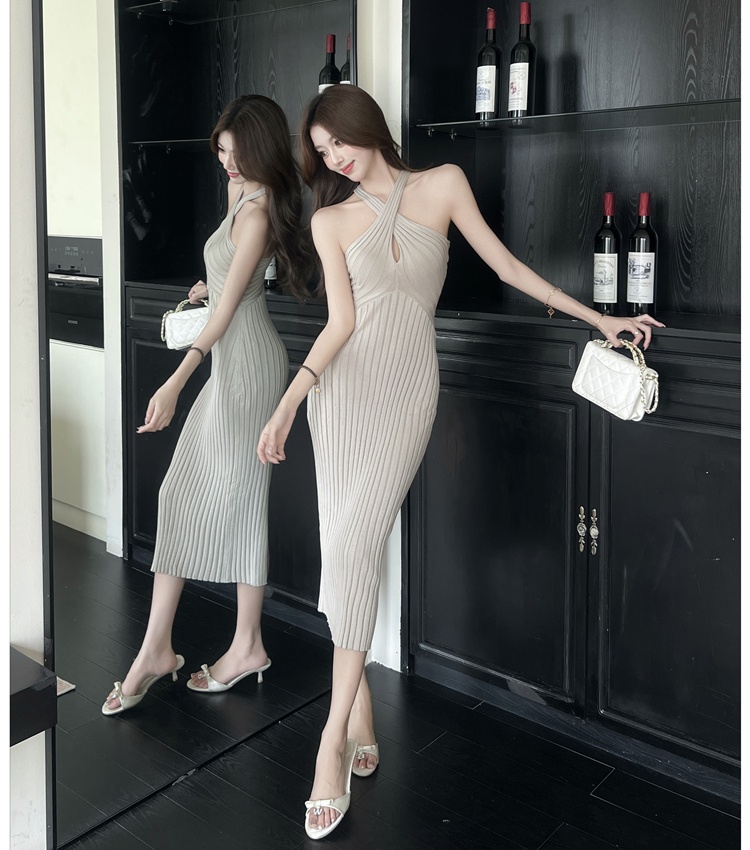 Hollow knitted dress sexy long dress for women