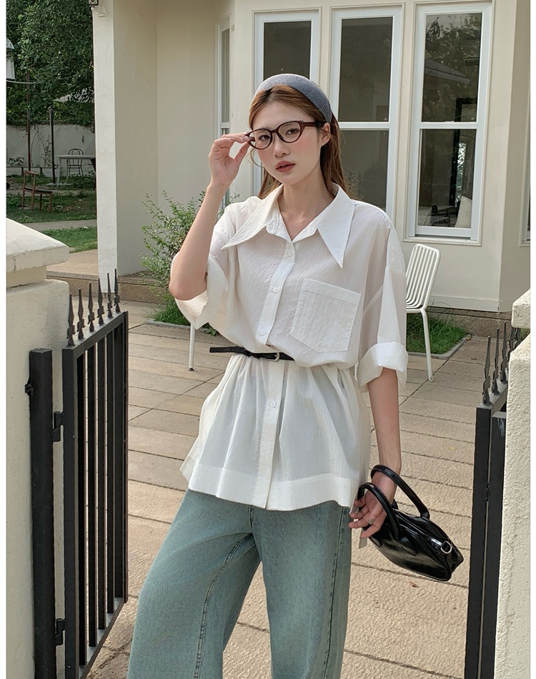 Casual lazy shirt short sleeve summer tops for women
