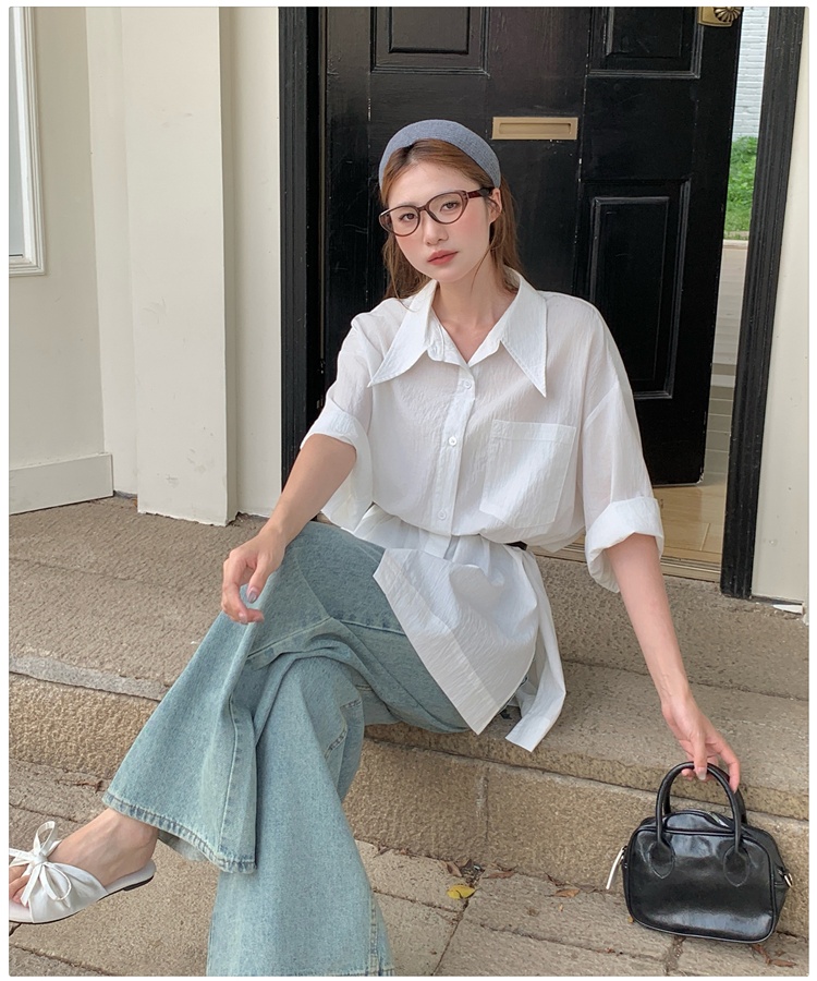 Casual lazy shirt short sleeve summer tops for women