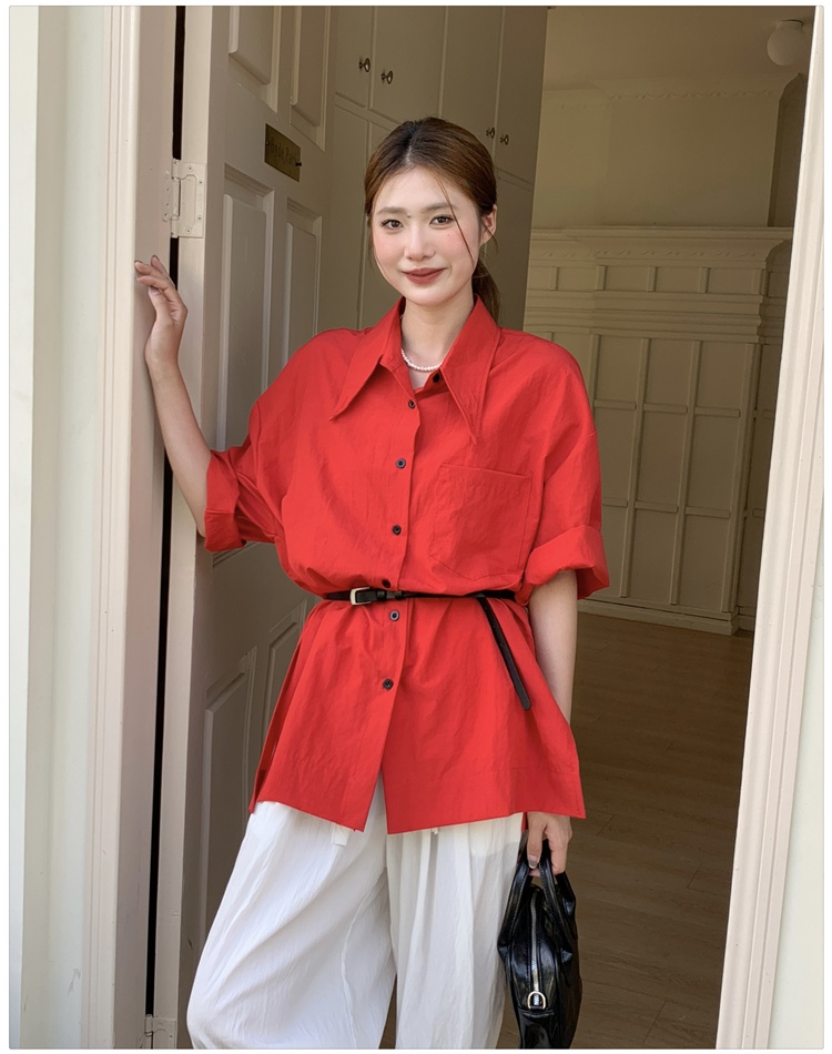 Casual lazy shirt short sleeve summer tops for women