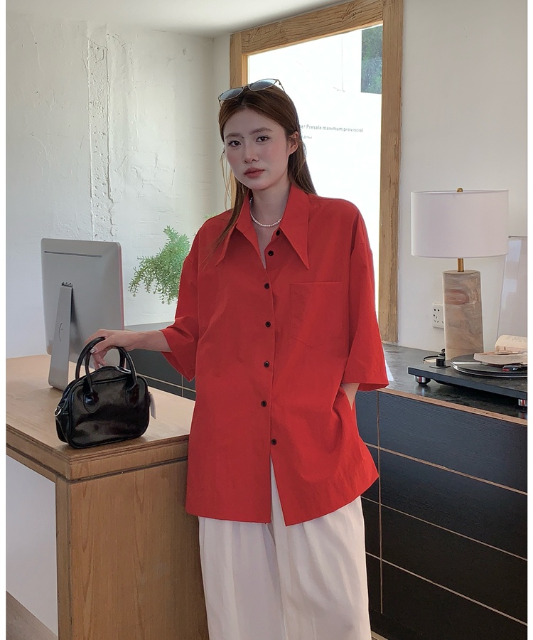 Casual lazy shirt short sleeve summer tops for women