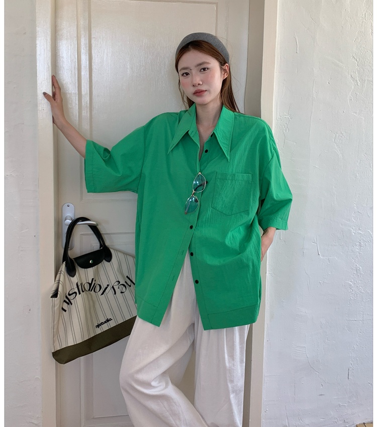 Casual lazy shirt short sleeve summer tops for women