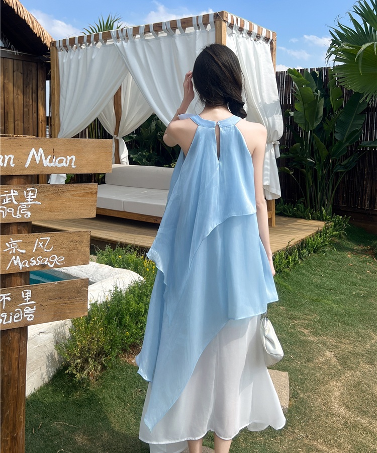 Splice beautiful long dress France style dress for women