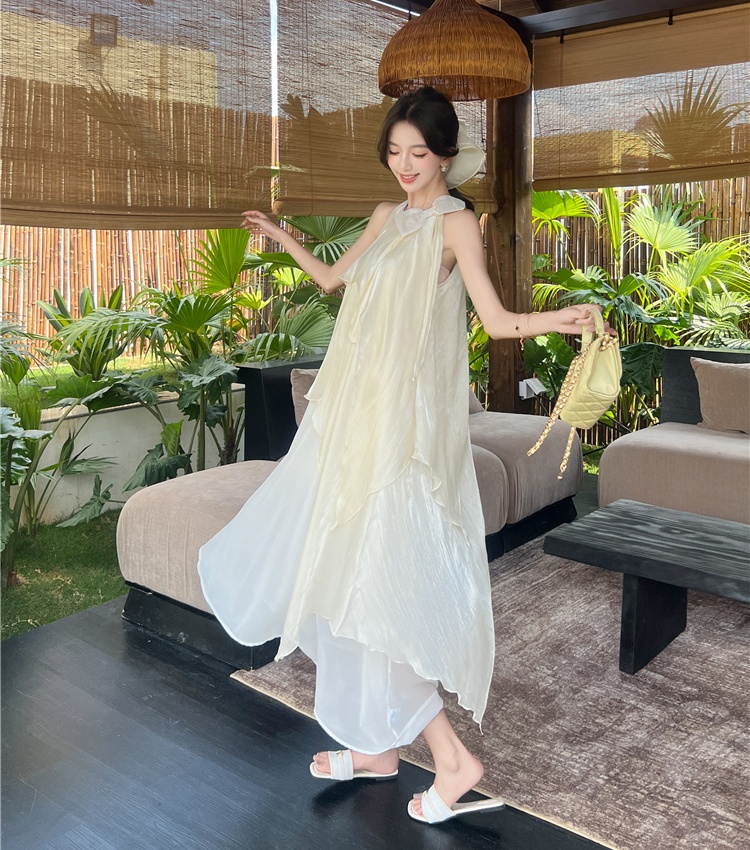 Splice beautiful long dress France style dress for women