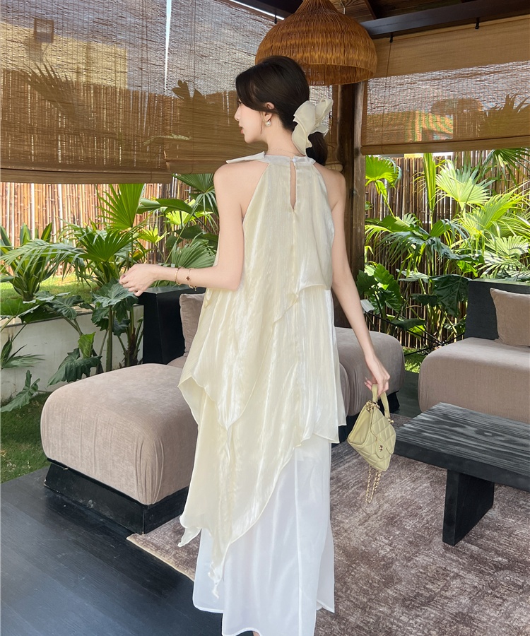 Splice beautiful long dress France style dress for women