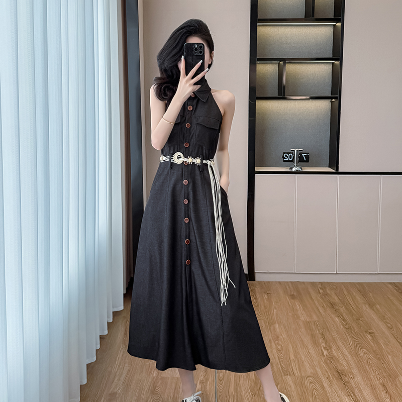 Sleeveless strapless sleeveless dress sexy long dress