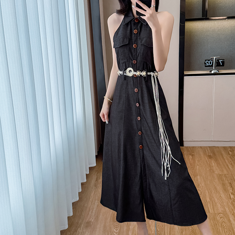 Sleeveless strapless sleeveless dress sexy long dress