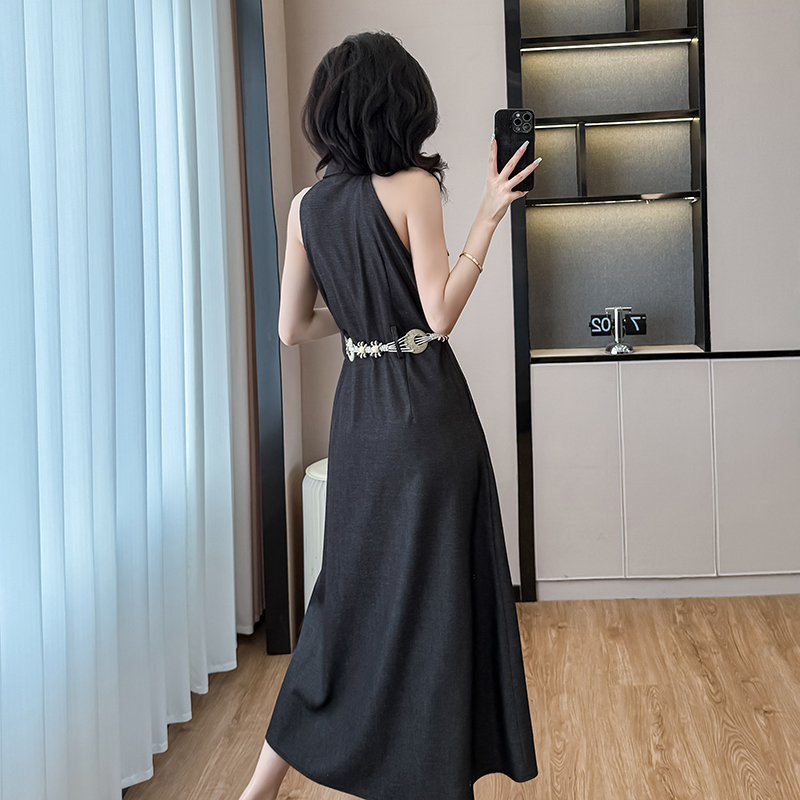 Sleeveless strapless sleeveless dress sexy long dress