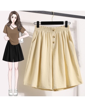Summer wide leg loose five pants high waist thin shorts