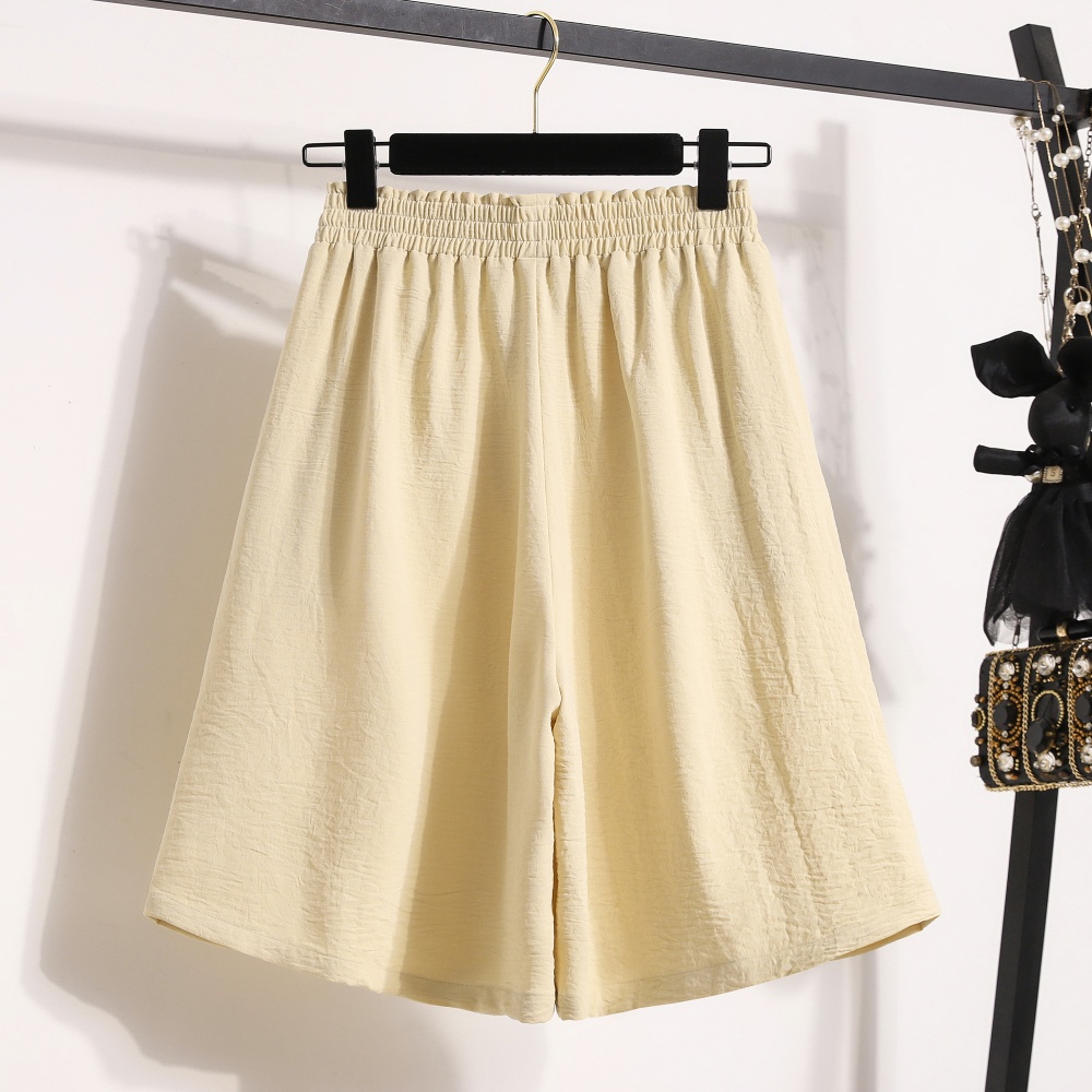 Summer wide leg loose five pants high waist thin shorts