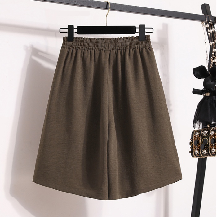 Summer wide leg loose five pants high waist thin shorts