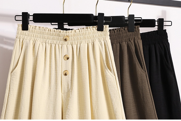 Summer wide leg loose five pants high waist thin shorts