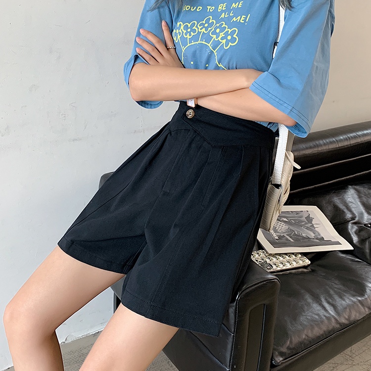 High waist slim wide leg summer Casual shorts for women