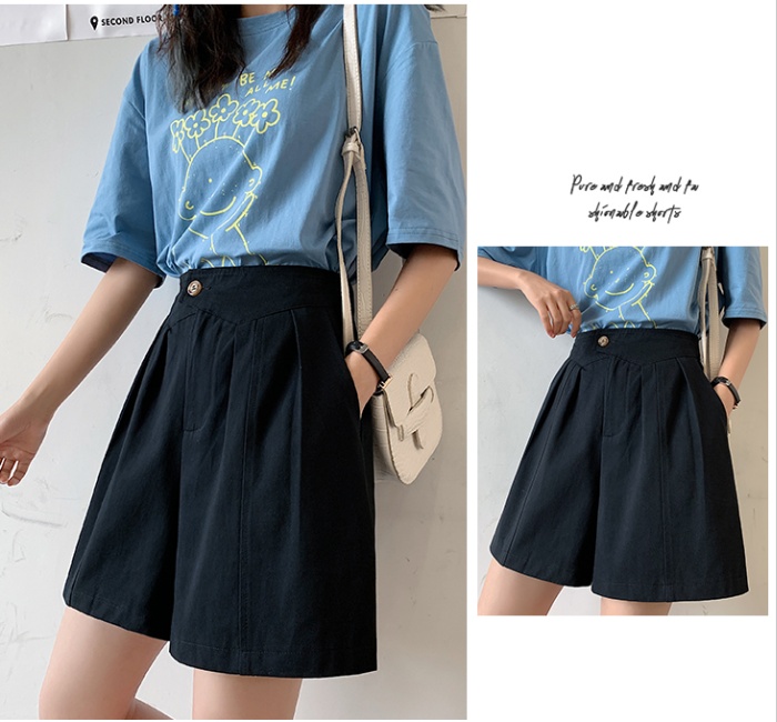 High waist slim wide leg summer Casual shorts for women