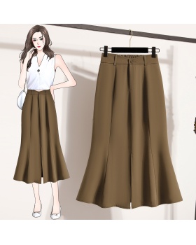 Split skirt A-line long skirt for women