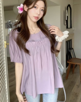 France style purple tops temperament shirt for women