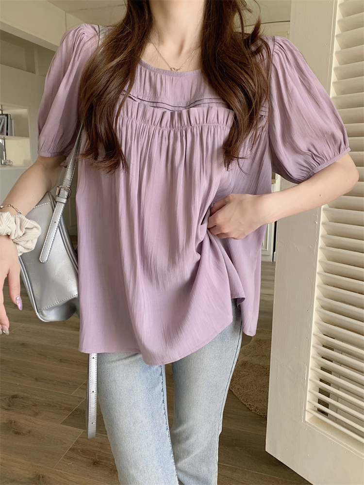 France style purple tops temperament shirt for women