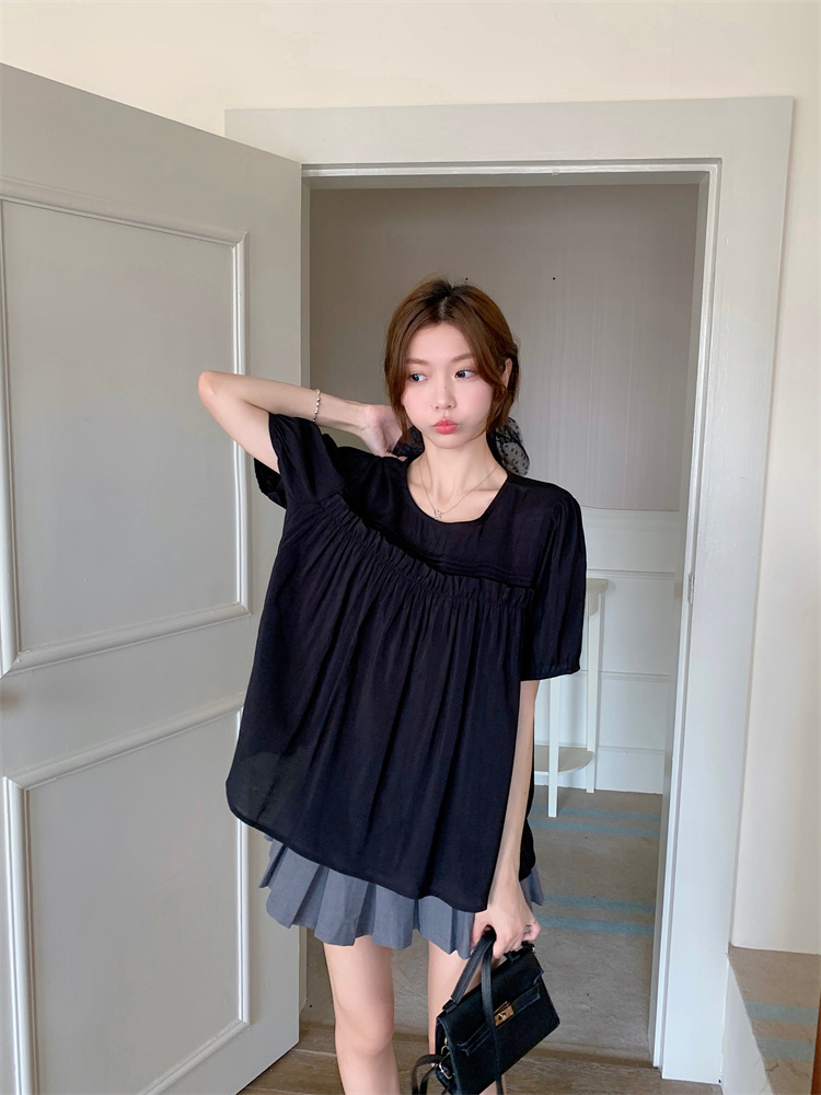France style purple tops temperament shirt for women
