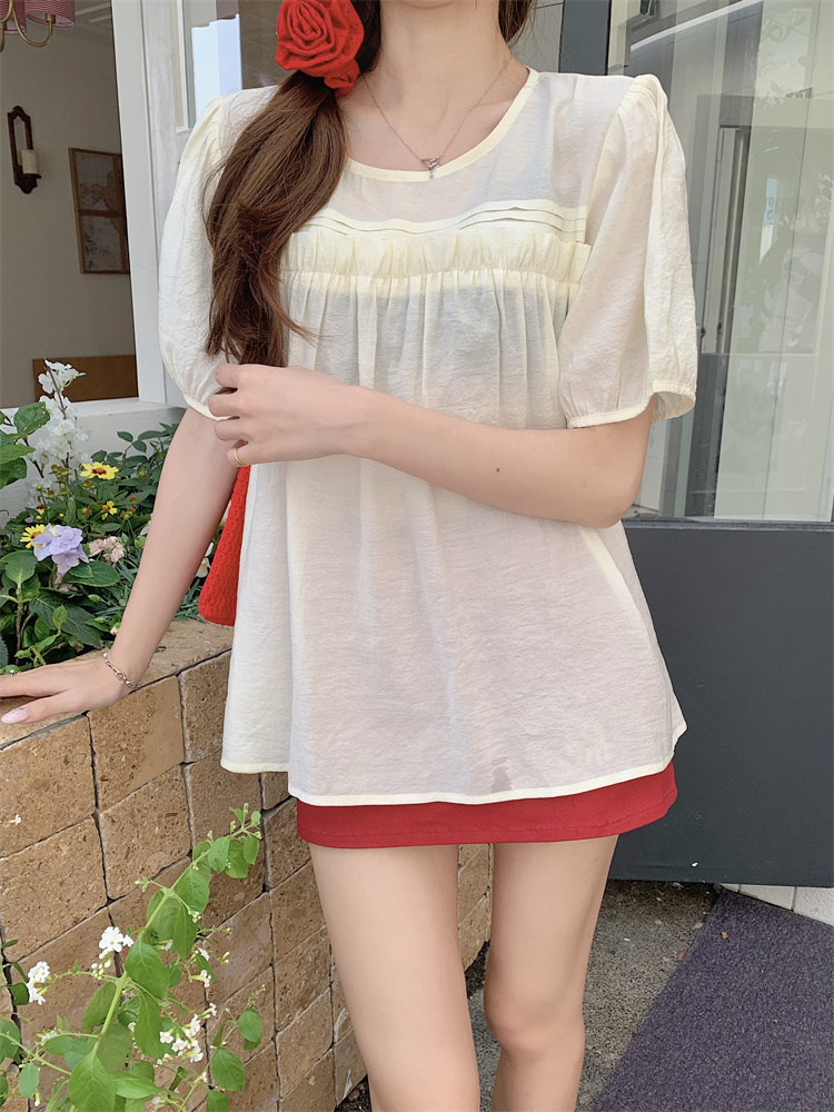 France style purple tops temperament shirt for women