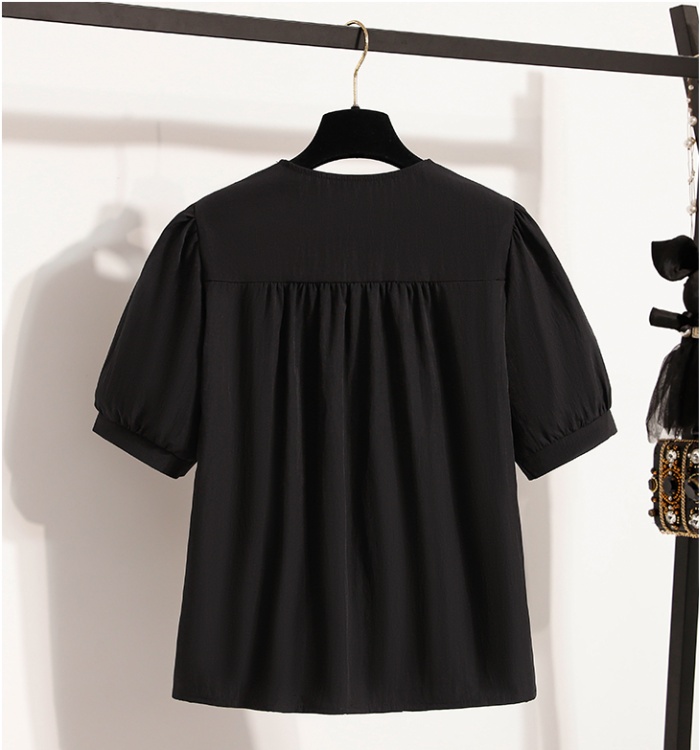 Slim pinched waist shirt France style tops for women