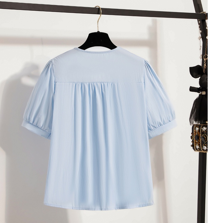 Slim pinched waist shirt France style tops for women