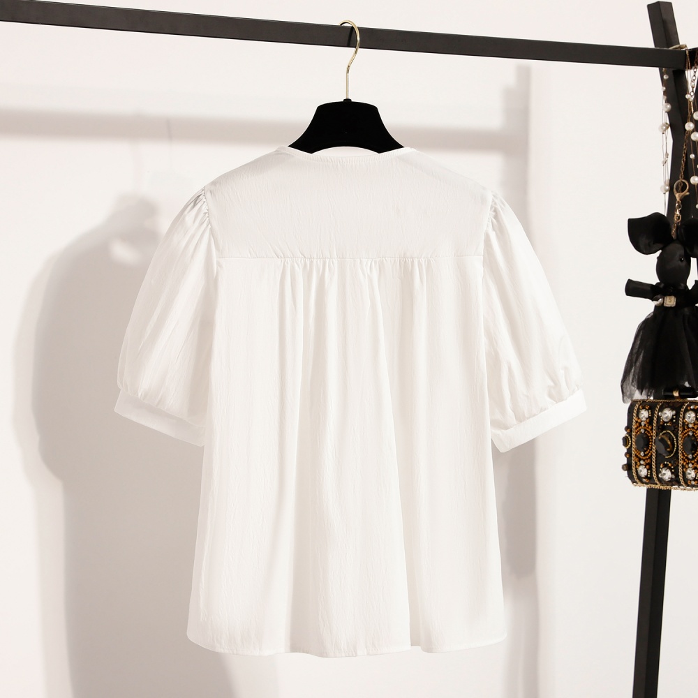 Slim pinched waist shirt France style tops for women