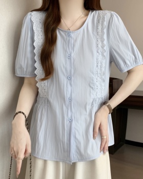 Cover belly lace shirt short sleeve summer doll shirt