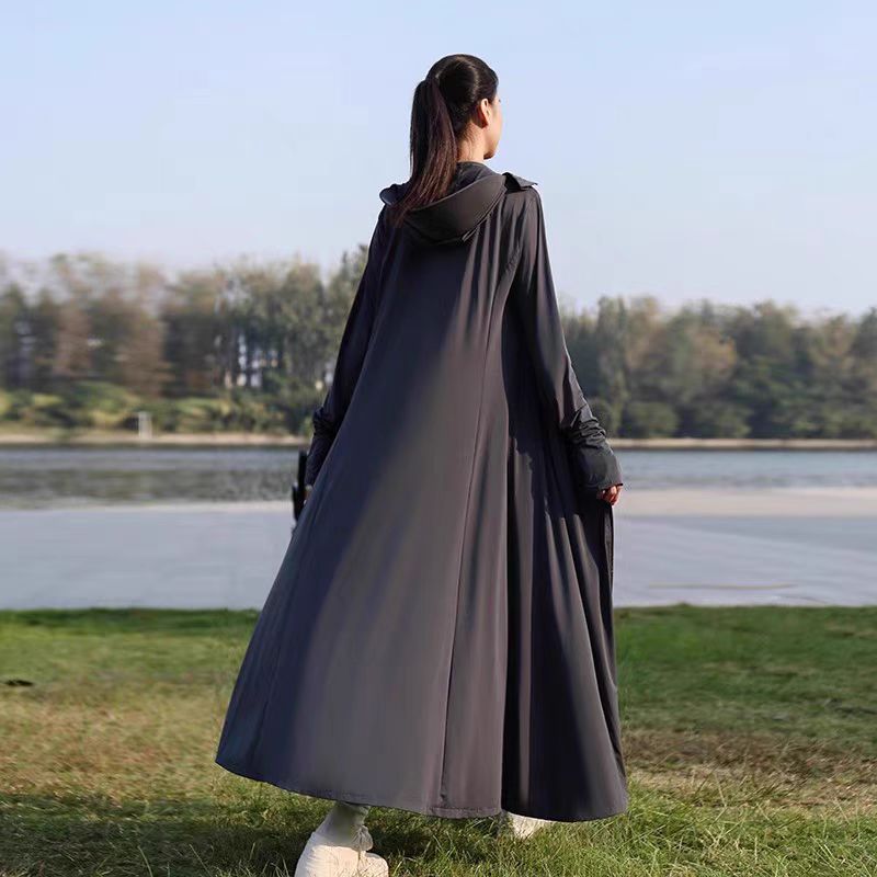 Ice silk long sunscreen dress whole body summer sun shirt