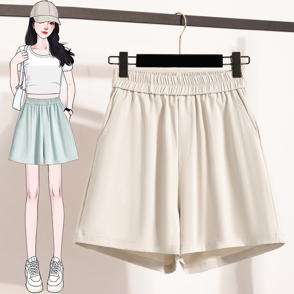 A-line high waist wide leg pants Cover belly slim shorts
