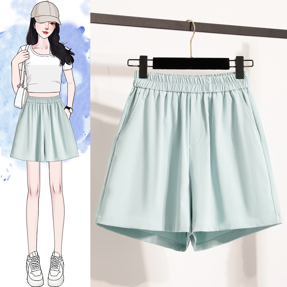 A-line high waist wide leg pants Cover belly slim shorts