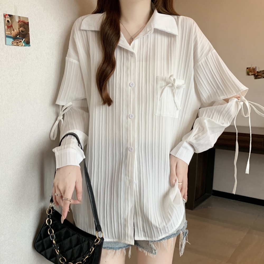 Sunscreen all-match coat frenum loose shirt for women