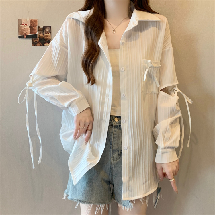 Sunscreen all-match coat frenum loose shirt for women