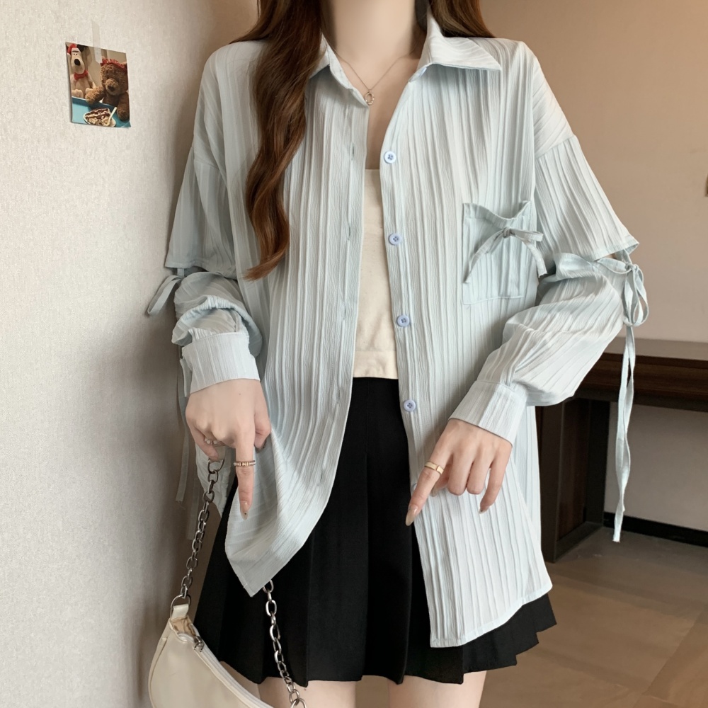 Sunscreen all-match coat frenum loose shirt for women