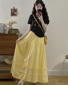 All-match lovely T-shirt kitty lace skirt 2pcs set