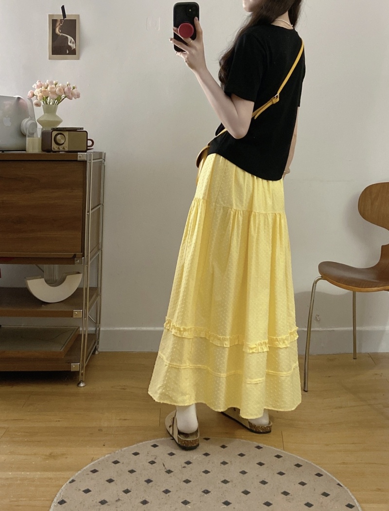 All-match lovely T-shirt kitty lace skirt 2pcs set
