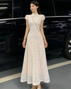 Long lace slim cheongsam temperament Chinese style dress