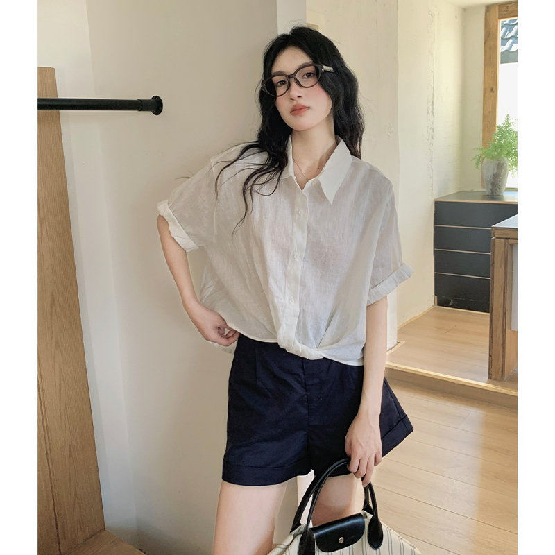 Short sleeve Korean style commuting shirt summer niche loose tops